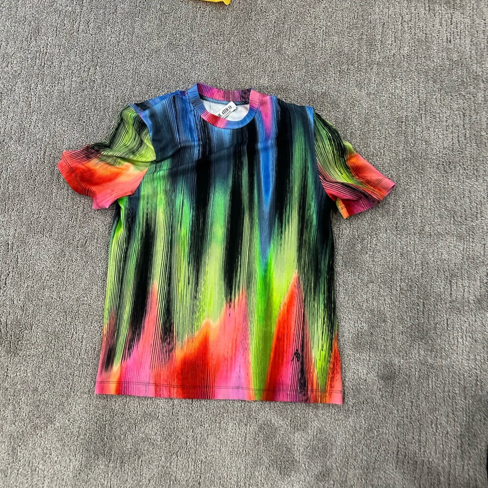 The Attico Pink and Green Short Sleeve Tee